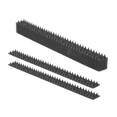 Gardenised Pack of 10 Plastic Bird Deterrent Spikes, Anti-Climb Strips, Grey QI004402.GN